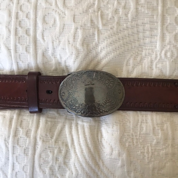 Sundance Accessories - Sundance catalogue tooled leather belt.